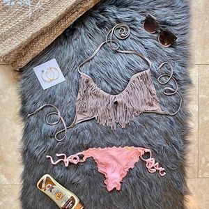 Luli Fama Wavey Rushed Bikini Bottom